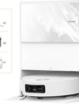 Dreame Nass-Trocken-Saugroboter Aqua10 Ultra Track Complete White, 650 W, mit Beutel, Warmwasser-Wischsystem, überwindet Hindernisse, 25.000 Pa Saugkraft