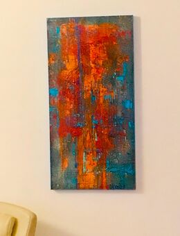 Acrylbild in warmen Orangetönen 50x100 cm - Rösrath Zentrum