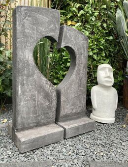 Steinfigur Herz Gartenskulptur XXL - Laer