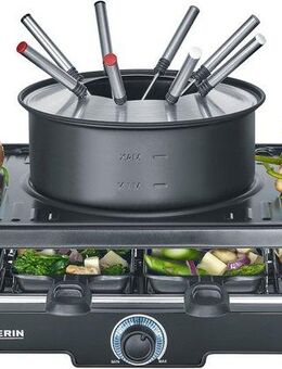 Severin Raclette und Fondue-Set RG 2347, 8 Raclettepfännchen, 1400 W