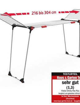 Vileda Wäscheständer Vileda INFINITY flex Wäscheständer, Ausziehbar auf 304 cm - für große Wäschestücke
