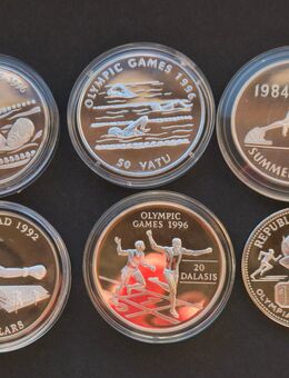 170g Silbermünzen zu Olympischen Spielen (Tuvalu, Vanuatu, Jamaika.. - Stuttgart