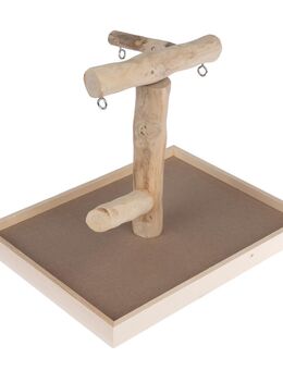 TIAKI Papageienfreisitz aus Java Holz - L 40,5 x B 31 x H 31 cm