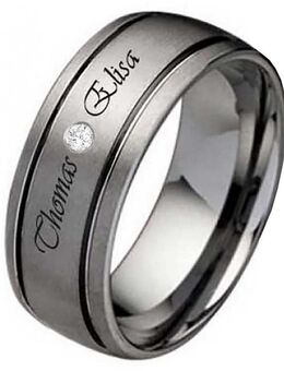 Damenring Wolframring DW116 mit Zirkonia - Aholming