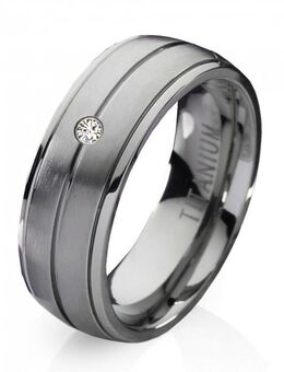 Damenring Titanring DT044 mit Zirkonia - Aholming