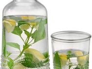 APS Karaffe OLD FASHIONED, (Set, 2-tlg), Glas, 1 Liter Fassungsvermögen, Inkusive 1x 300 ml Glas