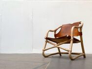 Bamboo Leather Lounge Safari Chair Sessel zu Mid Century 60er 70s - Hamburg Hamburg-Nord