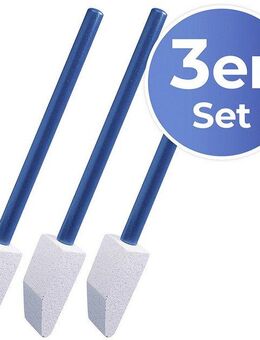 Maximex Reinigungsbürsten-Set Toilettenreiniger Spezial, (3-tlg), mit abgeschrägtem Bimsstein und Holzgriff, Reinigung ohne Chemie