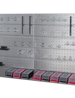 Werkzeugwand Metall Set Werkzeughaltern mit Lochwand Lagersystem Warkzeuglochwand Wandregal Werkstattregal Set - Wuppertal