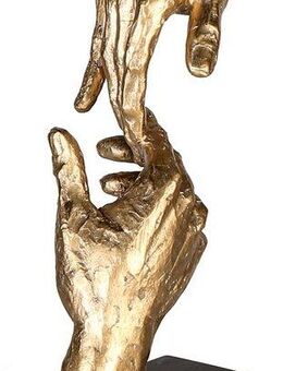Casablanca by Gilde Dekofigur Skulptur Two Hands, gold/schwarz (1 St), Dekoobjekt, Höhe 29, Hände, mit Spruchanhänger, Wohnzimmer