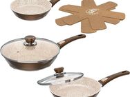 Genius Pfannen-Set Cerafit Granit - Grand-Edition Pfanne, 7-teiliges Set, (Set, 7-tlg., je 1x Pfanne + Deckel 24 cm + 28 cm, 1x Pfanne 20 cm, 2x Einleger), geeignet für Aufläufe, zum Schmoren o. Backen - ohne Griff und Deckel