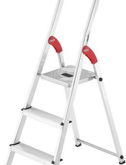 Hailo Stehleiter L60 StandardLine, Alu-Sicherheits-Stehleiter 3 Stufen
