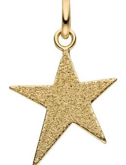 JOBO Kettenanhänger Anhänger Stern, 375 Gold beidseitig tragbar glitzernd oder matt
