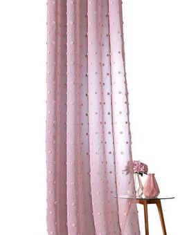 Weckbrodt Gardine Julina (1 St), Ösen, transparent, Microfaser, Leinen-Optik, transparent, mit Pompoms, Gardine, Store