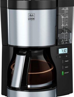 Melitta Filterkaffeemaschine Look Timer 1025-08 schwarz, 1,25l Kaffeekanne, Papierfilter 1x4