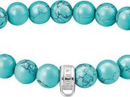 THOMAS SABO Charm-Armband Charm Club: Bead-Armband imitierter Türkis, X0293-404-17-L19, mit Türkis-Imitat