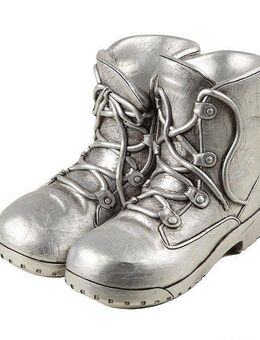 Ambiente Haus Spardose Stiefel, silberfarben, (1-tlg), Sparschwein, Retro-Design, ideales Geschenk