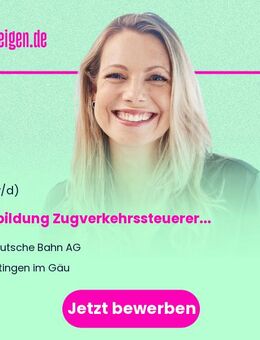 Ausbildung Zugverkehrssteuerer 2026 (w/m/d) - Biberach (Riß)
