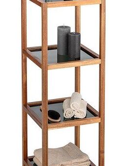 WENKO Regal Modell Fondi, aus massivem Akazienholz, 4 Glasböden