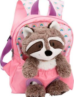 Nici Kinderrucksack Travel Friends, Rucksack mit Plüsch Waschbär, 25 cm