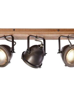 Brilliant Deckenstrahler Carmen Wood, ohne Leuchtmittel, Spotbalken 3flg burned steel/holz