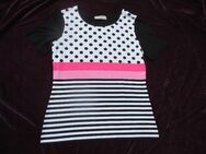 NEU * Edel * ausgefallen * Punkte * Polka dots * Tupfen * Streifen * Kurzarm * T- Shirt "GERRY WEBER" Gr. 38- 40/ S- M * schwarz * weiß * black and withe * pink * rosè * pink * - Riedlingen