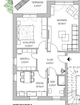 Zentral gelegene 2-Zi.-Wohnung mit Terrasse - Verden (Aller)