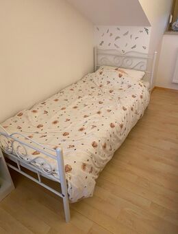 Metallbett für Mädchen weiss, Prinzessinnenbett 90x200 - Jandelsbrunn