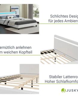 LED bett 140x200 aus leder - Hamburg