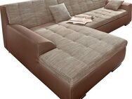DOMO collection Ecksofa Treviso viele Bezüge, auch in Cord, L-Form, B/T/H: 267/80/83 cm, wahlweise mit Bettfunktion, incl. Zierkissen, hochwertige Steppung