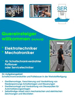 Elektrotechniker, Elektroniker, Mechatroniker als Quereinsteiger (m/w/d) - Rostock