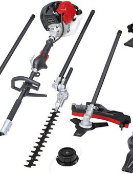 Scheppach Benzin-Motorsense MTC42 5P, 25,5 cm Arbeitsbreite Messer, 43 cm Arbeitsbreite Faden, 5-in-1 Gerät, inkl. Laubbläser und Schultergurt