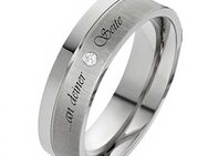 Damenring Titanring DT002 mit Stein Außengravur - Aholming