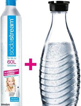SodaStream Wassersprudler, (Set, 2-tlg), Reservepack mit 1x CO2-Zylinder und 1x 0,6 L Glaskaraffe