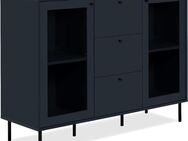 Kommode CARACAS 01A Sideboard Navy blau Glastüren ca. 120/90/40 cm - Breitenberg (Bayern)