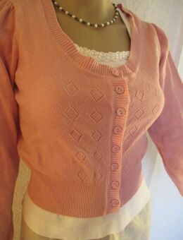 NEUw * Ajour * Kurz * Corp- Top * Fein- Strickjacke * Cardigan * Pullover "colours OF THE WORLD" Gr. 34- 36/ XS- S * alt- rosé * rosequarz * - Riedlingen