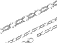 1 Erbsketten-Set, ca. 44 + 18,5 cm, echt Sterling Silber 925/-, Karabiner - Essen