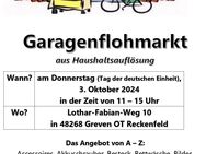 Garagenflohmarkt aus Haushaltsauflösung am 3. Oktober 2024 von 11-15 Uhr - Greven (Nordrhein-Westfalen)