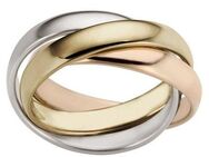 Firetti Goldring Schmuck Geschenk Gold 585, Tricolor-Optik, massiv