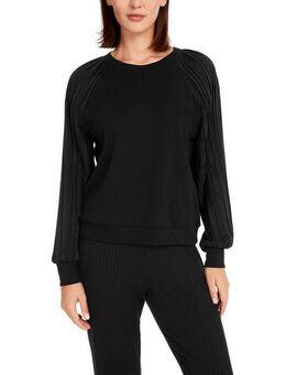 Marc Cain Langarmbluse "Gym & Go!" Premium Damenmode Uni Bluse mit Plissee-Ärmel