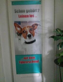 Werbeplakat aus Kunststoff. Fahrschulwerbung - Kassel Brasselsberg