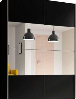 Home affaire Schwebetürenschrank Beta Schiebetürenschrank Kleiderschrank Wäscheschrank mit Spiegel, INKLUSIVE kompletter Innenausstattung, Metallgriffe