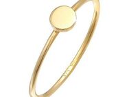 Elli Premium Fingerring Plättchen Runde Form Statement 375 Gelbgold