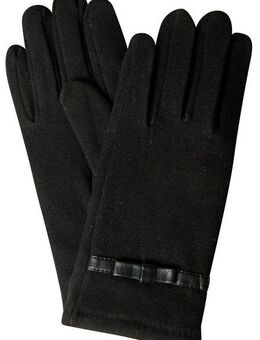 Capelli New York Strickhandschuhe (1 Paar) mit Zierschleife, Metall-Logo, Feinstrick