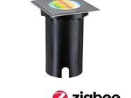 Paulmann LED Einbauleuchte Floor eckig 110x110mm RGBW+ 4,9W 300lm 230V Eisen gebürstet Aluminium, LED fest integriert, Tageslichtweiß, Bodeneinbauleuchte Smart Home Zigbee 3.0 IP67