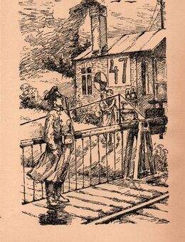 Alte Grafik . Bahnwärterin. ( Kriegshilfe) , von Hans Baluschek , in der Platte signiert , Eisenbahn , 1. WK , Blatt 20,5cm x 13cm , M7 - Görlitz