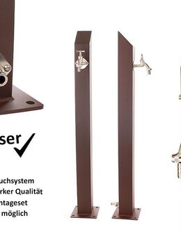 TRINKWASSER Wassersäule TSQS 1030 Rost Optik braun eckig - Hiddenhausen