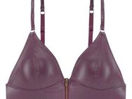 petite fleur gold Bralette-BH ohne Bügel in Leder-Optik mit Reißverschluss, Kunstleder, sexy Dessous