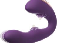Klitoris G-Punkt Vibratoren mit stoßfunktion，Realistisch Vibratoren Leise und Stark Klitoris , 3 in 1 Dildo mit 7 Vibrationsmodi und 6 Pulsationsmodi sexspielzeug für Paare Frauen - Münster