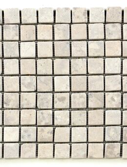 1 Fliesenmatte Mosaikfliese Marmor Naturstein innen außen creme 29x29cm - Wuppertal